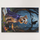 Puzzle Biewer Terrier Chien Whimsical Halloween Peinture (Horizontal)