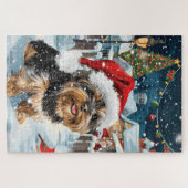 Puzzle Biewer Terrier Chien Winter Wonderland Noël Joie (Horizontal)