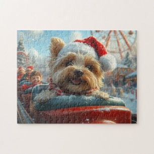 Puzzle Biewer Terrier Dog Roller Dessous de verre Noël