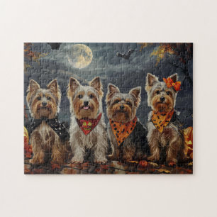 Puzzle Biewer Terrier Halloween Éffrayant
