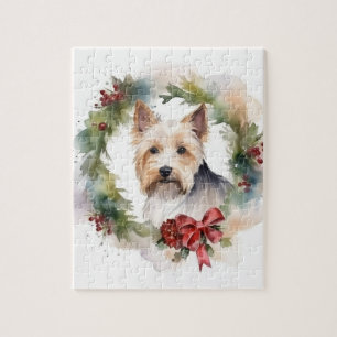Puzzle Biewer Terrier Noël Wreath Festive Pup