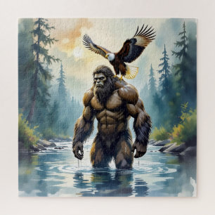 Puzzle Bigfoot avec un aigle sur son épaule