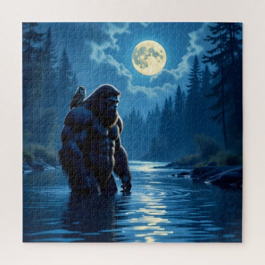 Puzzle Bigfoot avec un hibou sur son épaule (Vertical)