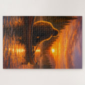 Puzzle Bigfoot Canoe sunset reverie (Horizontal)