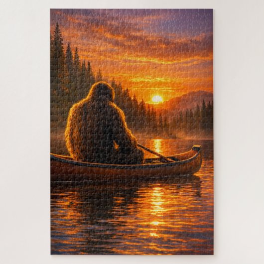 Puzzle Bigfoot Canoe sunset reverie (Vertical)