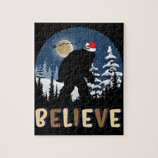 Puzzle Bigfoot Croient En Noël Drôle Sasquatch Noël Noël (Vertical)