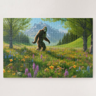 Puzzle Bigfoot en Fleur, Bigfoot en paysage fleur sauvage