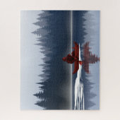 Puzzle Bigfoot Lake Canoe Forêt sauvage de pins (Vertical)