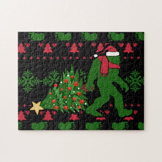 Puzzle Bigfoot on knit background (Horizontal)