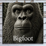 Puzzle Bigfoot ou Sasquatch<br><div class="desc">Sasquatch Bigfoot gorilla visage dans l'art de l'air noir et blanc.</div>
