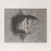 PUZZLE BIGFOOT SASQUATCH DESSIN PORTRAIT ORANGE YEUX (Horizontal)
