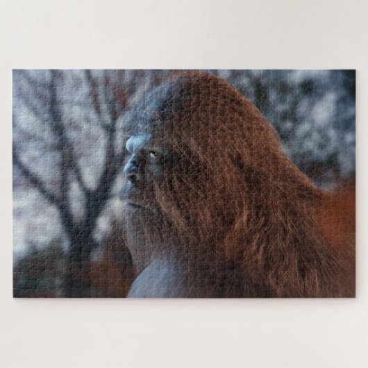 PUZZLE BIGFOOT SASQUATCH PORTRAIT IN PROFILE AT DUSK V (Horizontal)