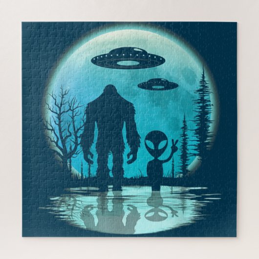 Puzzle Bigfoot UFO Alien (Vertical)
