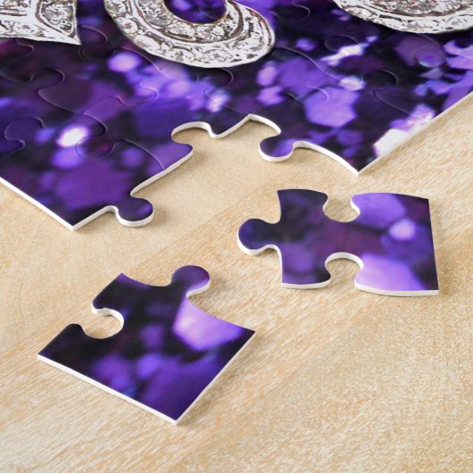 Puzzle Bijou étincelant Fleur De Lis Sequins Violet (Côté)