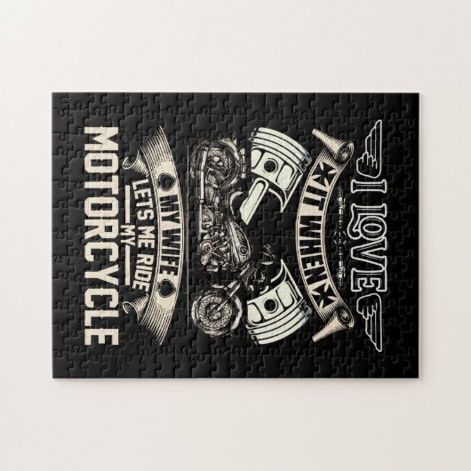 Puzzle Biker Life USA Hommes J'aime quand ma femme Motorc (Horizontal)