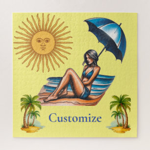 Puzzle Bikini Girl Beach Napping Thunder_Cove
