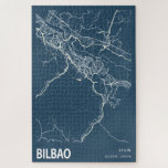 Puzzle Bilbao Spain City Map Line Art Blue Print<br><div class="desc">Bilbao Spain City Map Line Art Blue Print</div>