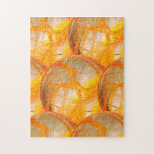 Puzzle - Billes de verre avec veines orange