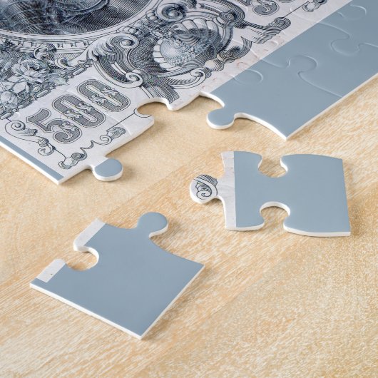 Puzzle billet de 500 roubles vers 1912 Russie tsariste (Côté)