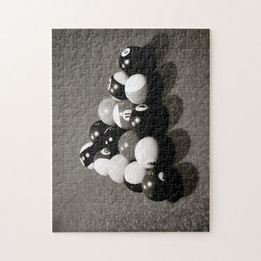 Puzzle Billiard Balls Man Cave Pool Table (Vertical)