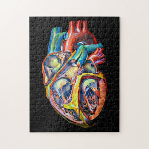 Puzzle biologie cardiaque humaine anatomie art abstrait