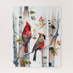 Puzzle Birch Tree et Cardinals