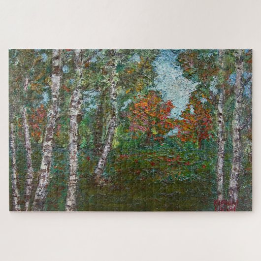 Puzzle Birch Trees in a Woodland Forest (par Kimon Loghi) (Horizontal)