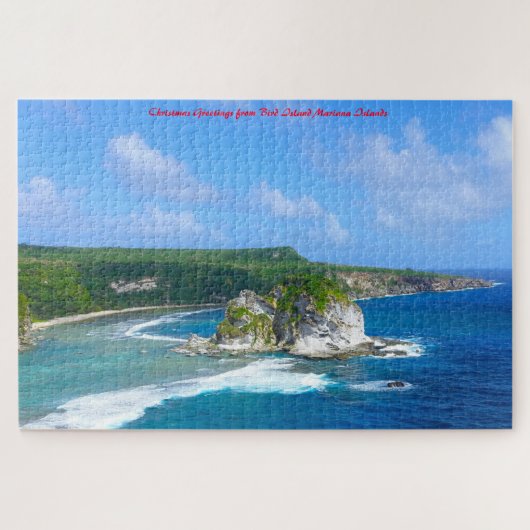 Puzzle Bird Island  Mariana Islands. Christmas Greetings (Horizontal)