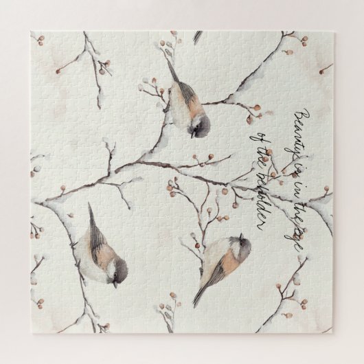 Puzzle Birds in a Winter Tree (Horizontal)