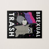 Puzzle Bisexual Trash Gay Pride Rainbow LGBT Raccoon (Horizontal)