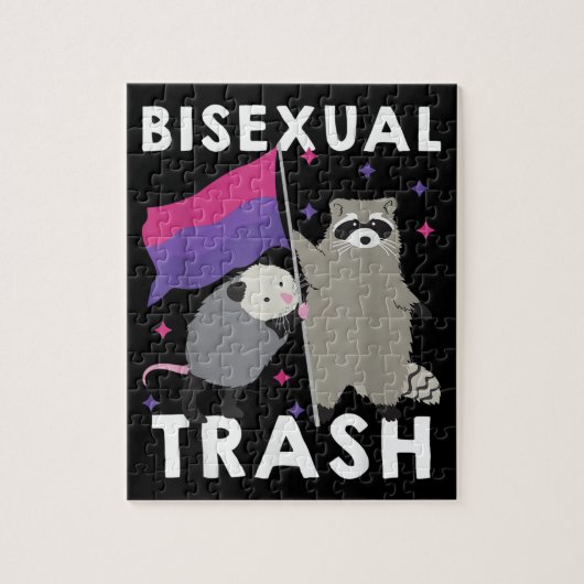 Puzzle Bisexual Trash Gay Pride Rainbow LGBT Raccoon (Vertical)