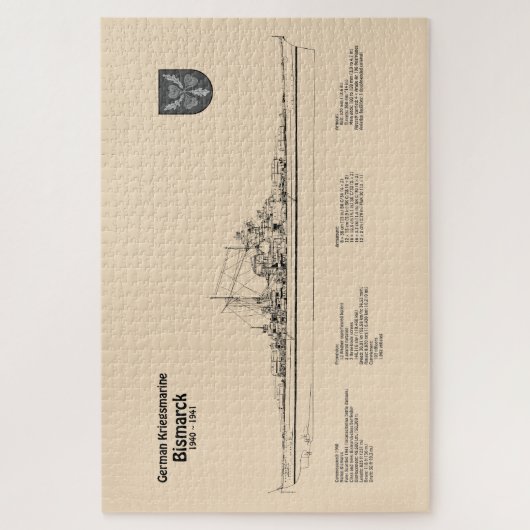 Puzzle Bismarck - Plan directeur du Bataillon SD (Vertical)