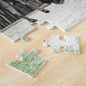 Puzzle Bison américain drôle au pont couvert (Côté)