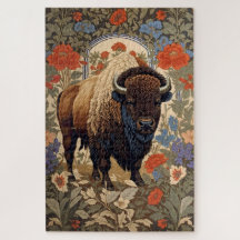 Bison élégant William Morris inspiré