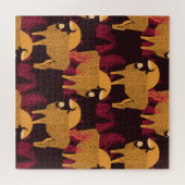 Puzzle Bison Haute herbe : Motif de terrain. (Horizontal)