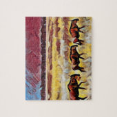 Puzzle Bisons Maison Sur La Partie De Gamme, Jigsaw Puzzl (Vertical)