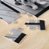 Puzzle Black 9 Photo Square Collage - with script white (Côté)