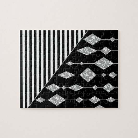 Puzzle Black and white, abstract, geometric, simple, scan (Horizontal)