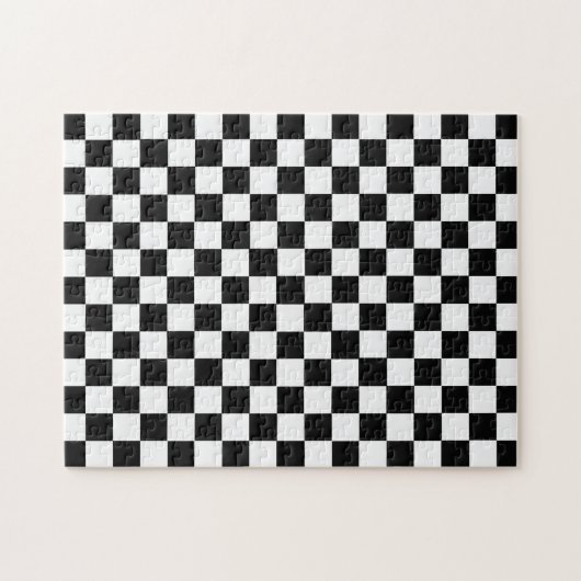 Puzzle Black and White Classic Checkerboard by STaylor (Horizontal)