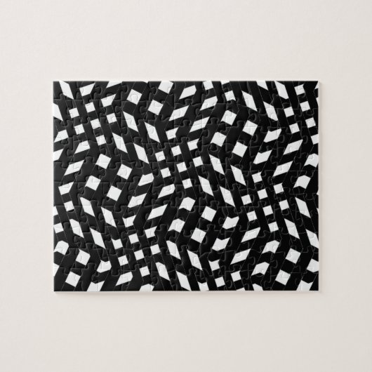 Puzzle Black And White Patterns Zig Zag Zebra Stripes (Horizontal)