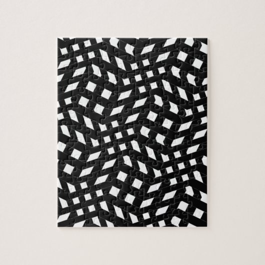 Puzzle Black And White Patterns Zig Zag Zebra Stripes (Vertical)