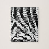 Puzzle Black and White Zebra Binary Code (Vertical)