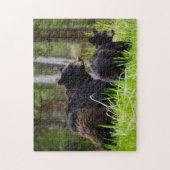 Puzzle Black Bears of America. (Vertical)