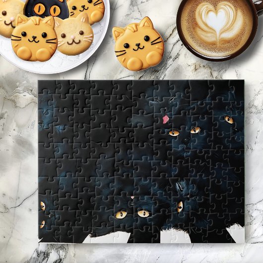 Puzzle Black Cat Cuddle