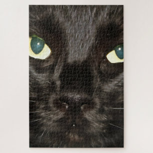 Puzzle Black Cat Gorgeous Artistic Pet Portrait