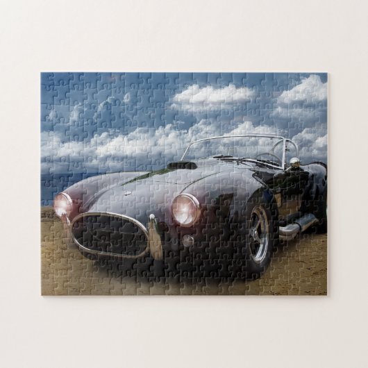 Puzzle Black Cobra sur la plage, voiture classique (Horizontal)
