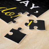 Puzzle Black, Faux Gold 13th Birthday + Custom Name (Côté)