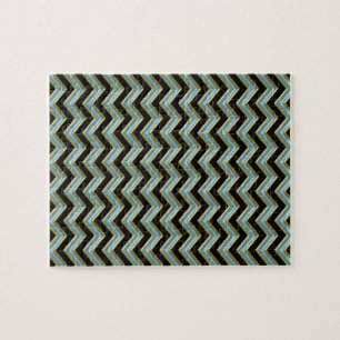 Puzzle Black Gold Turquoise ZigZag