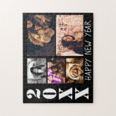 Puzzle Black Happy New Year 2023 5 Photo Collage (Vertical)