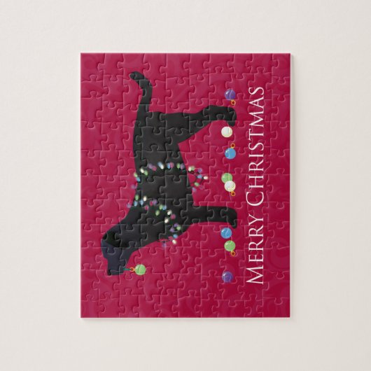 Puzzle Black Lab Joyeux Noël Design (Vertical)